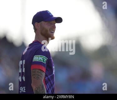 Manchester, Royaume-Uni. 11 août 2024 ; Old Trafford Cricket Ground, Manchester, Angleterre ; The Hundred Mens Cricket, Manchester Originals versus Northern Superchargers ; Ben Stokes de Northern Superchargers crédit : action plus Sports images/Alamy Live News Banque D'Images