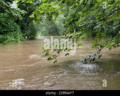 DATE D'ENREGISTREMENT NON INDIQUÉE Bautzen - Hochwasserwarnung für die Spree 02.08.2024 Bautzen, Spree Fotograf : LausitzNews.de Aufgrund der Starkniederschläge besonders heute Früh ab 04:00 Uhr ist die Wasserführung vor allem im Oberlauf der Spree und des Löbauer Wassers sehr schnell angestiegen. AM Pegel Großschweidnitz am Löbauer Wasser wurde um 10:45 Uhr der Richtwert der Alarmstufe 1, um 11:45 Uhr kurz der Richtwert der Alarmstufe 2 überschritten. DAS Überschreiten des Richtwertes der Alarmstufe 3 wird hier nicht erwartet. AM Pegel Gröditz am Löbauer Wasser wird der Richtwert der Alarmstufe 1 am frühe Banque D'Images