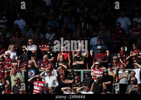 Leigh, Royaume-Uni. 11 août 2024. Les fans de Leigh Leopards lors du match Betfred Super League Round 21 Leigh Leopards vs Hull FC au Leigh Sports Village, Leigh, Royaume-Uni, le 11 août 2024 (photo par Gareth Evans/News images) à Leigh, Royaume-Uni le 8/11/2024. (Photo de Gareth Evans/News images/SIPA USA) crédit : SIPA USA/Alamy Live News Banque D'Images