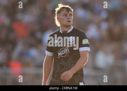 Manchester, Royaume-Uni. 11 août 2024 ; Old Trafford Cricket Ground, Manchester, Angleterre ; The Hundred Mens Cricket, Manchester Originals versus Northern Superchargers ; Tom Aspinwall de Manchester Originals crédit : action plus Sports images/Alamy Live News Banque D'Images