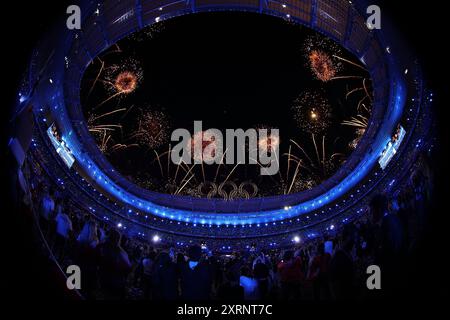 Paris, France. 11 août 2024. La cérémonie de clôture des Jeux Olympiques de Paris 2024 a lieu au stade de France à Paris, France, le 11 août 2024. Crédit : Cao Can/Xinhua/Alamy Live News Banque D'Images