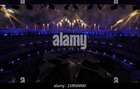 Paris, France. 11 août 2024. La cérémonie de clôture des Jeux Olympiques de Paris 2024 a lieu à Paris, France, le 11 août 2024. Crédit : Xia Yifang/Xinhua/Alamy Live News Banque D'Images