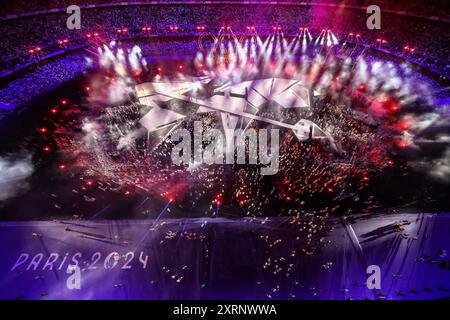 Paris, France. 11 août 2024. La cérémonie de clôture des Jeux Olympiques de Paris 2024 a lieu à Paris, France, le 11 août 2024. Crédit : Xia Yifang/Xinhua/Alamy Live News Banque D'Images