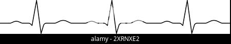 Vecteur graphique linéaire de rythme cardiaque ou de fréquence cardiaque ECG transparent Illustration de Vecteur