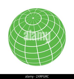 Icône globe terrestre vert Illustration de Vecteur