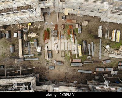 Construction de quartier résidentiel vue aérienne par jour clair Banque D'Images