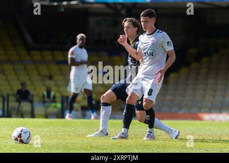 Southend Utd contre York City en 2024-25 Vanarama National League au Roots Hall. Premier jeu sous la nouvelle propriété de COSU. Alex Hunt de York Banque D'Images