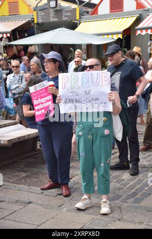 Démo anti-raciste Norwich 10 août 2024 Royaume-Uni Banque D'Images