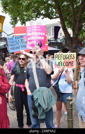 Démo anti-raciste Norwich 10 août 2024 Royaume-Uni Banque D'Images