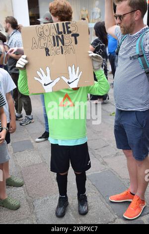 Démo anti-raciste Norwich 10 août 2024 Royaume-Uni Banque D'Images