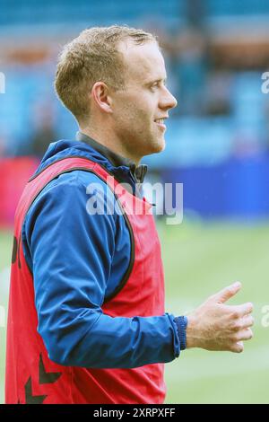 RORY McKenzie, joueur de football professionnel, joue actuellement pour le Kilmarnock FC. Prise lors d'un entraînement et d'une séance d'échauffement avant match. Banque D'Images