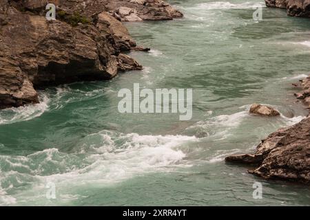 Gros plan sur la gorge de la rivière Kawarau, Cromwell, Nouvelle-Zélande Banque D'Images