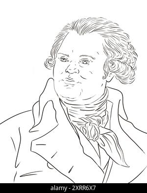 Portrait de Georges Danton, célèbre révolutionnaire français Banque D'Images