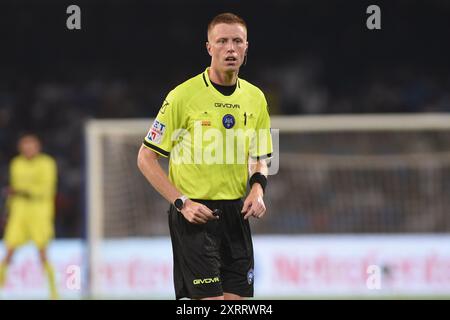 Naples, Italie. 10 août 2024. Arbitre Kevin Bonacina lors du match de la Coppa Italia entre la SSC Napoli et le Modena FC au Stadio Diego Armando Maradona Naples Italie le 10 août 2024. Crédit:Franco Romano/Alamy Live News Banque D'Images