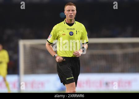 Naples, Italie. 10 août 2024. Arbitre Kevin Bonacina lors du match de la Coppa Italia entre la SSC Napoli et le Modena FC au Stadio Diego Armando Maradona Naples Italie le 10 août 2024. Crédit:Franco Romano/Alamy Live News Banque D'Images