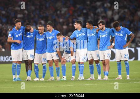 Naples, Italie. 10 août 2024. Joueurs de la SSC Napoli lors du match de la Coppa Italia entre la SSC Napoli et le Modena FC au Stadio Diego Armando Maradona Naples Italie le 10 août 2024. Crédit:Franco Romano/Alamy Live News Banque D'Images