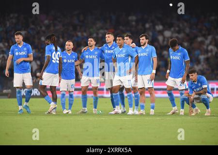 Naples, Italie. 10 août 2024. Joueurs de la SSC Napoli lors du match de la Coppa Italia entre la SSC Napoli et le Modena FC au Stadio Diego Armando Maradona Naples Italie le 10 août 2024. Crédit:Franco Romano/Alamy Live News Banque D'Images