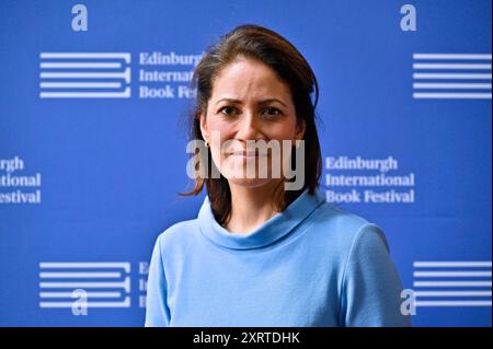 Édimbourg, Écosse, Royaume-Uni. 12 août 2024. Festival international du livre d'Édimbourg : Mishal Husain, lecteur de nouvelles et journaliste pour BBC Television et BBC Radio lors de l'appel photo officiel. Crédit : Craig Brown/Alamy Live News Banque D'Images