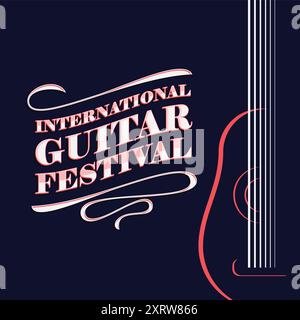 Illustration vectorielle du modèle de flux de médias sociaux International Guitar Festival. Illustration vectorielle Illustration de Vecteur