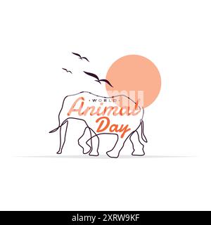 Graphique du modèle de conception de fond de célébration de la Journée mondiale des animaux. Illustration vectorielle Illustration de Vecteur