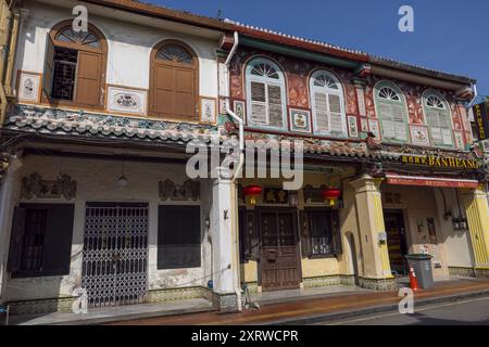 Heritage Shophouses, État de Melaka, Malacca, Malaisie Banque D'Images