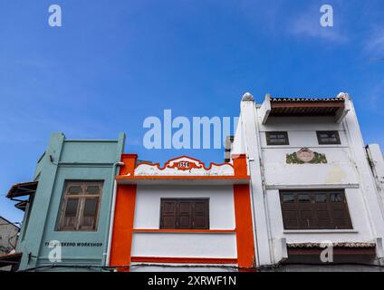 Heritage Shophouses, État de Melaka, Malacca, Malaisie Banque D'Images