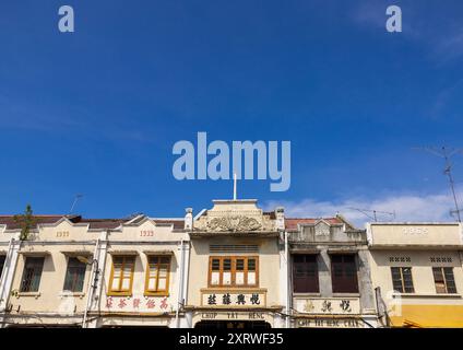 Heritage Shophouses, État de Melaka, Malacca, Malaisie Banque D'Images