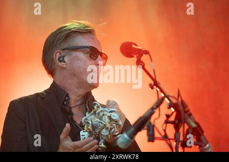 Trondheim, Norvège. 07 août 2024. Le groupe de rock norvégien CC Cowboys donne un concert au Sverresborg Folkemuseum de Trondheim. Banque D'Images