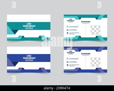conception de carte de visite . modèle de carte de visite double face style moderne et propre Illustration de Vecteur