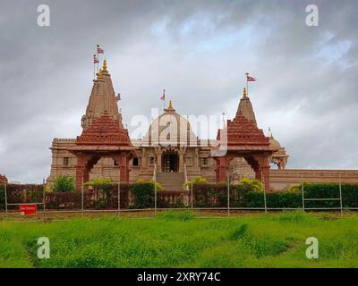 Ambe Gaon, Pune, Inde, 11-08-2024, BAPS Shri Swaminarayan Mandir, temple hindou. Banque D'Images