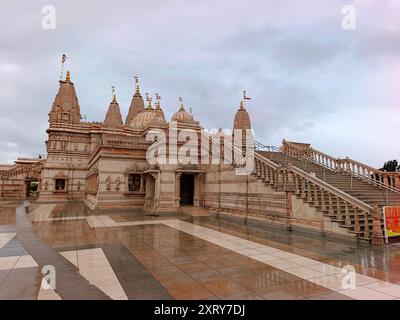 Ambe Gaon, Pune, Inde, 11-08-2024, BAPS Shri Swaminarayan Mandir, temple hindou. Banque D'Images