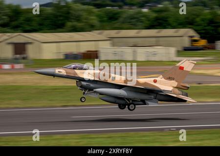 F16C Fighting Falcon de l'armée de l'air marocaine, départ le jour des départs au Royal International Air Tattoo Banque D'Images