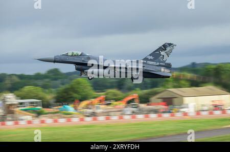 Royal Jordanian Air Force, 1st Fighter Squadron, F-16AM Fighting Falcon, départ le jour des départs au Royal International Air Tattoo Banque D'Images