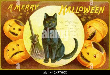 Carte de voeux vintage Halloween Banque D'Images