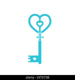 Icône de clé secrète. Isolé sur fond blanc. À partir du jeu d'icônes bleues Illustration de Vecteur