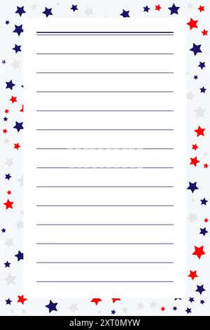 Feuille de papier vierge avec des étoiles sur fond blanc. Illustration vectorielle. Illustration de Vecteur