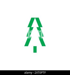 Conception vectorielle de logo Pine. Icône de pin Illustration de Vecteur