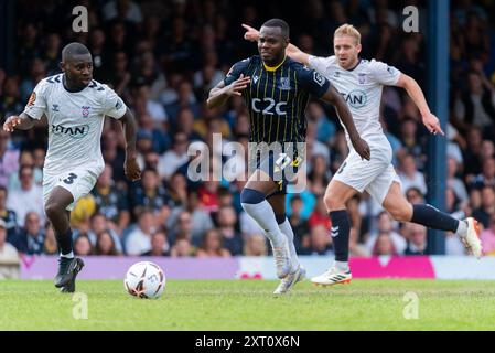 Southend Utd contre York City en 2024-25 Vanarama National League au Roots Hall. Premier jeu sous la nouvelle propriété de COSU. Joe Felix, Josh Walker Banque D'Images