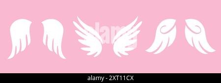 Ensemble d'emblèmes de logo Halloween avec ailes d'angle d'oiseau Illustration de Vecteur
