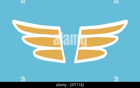 Emblème logo Halloween Halloween angle Wings Illustration de Vecteur