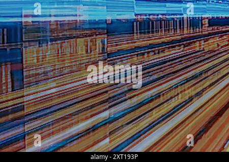 Problèmes d'écran - interférences de télévision numérique et analogique ou de moniteur Banque D'Images