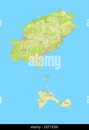 Ibiza Island, Espagne affiche de carte artistique Illustration de Vecteur