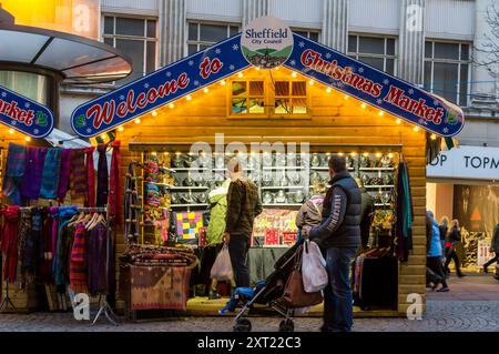 Marché de Noël à Sheffield. Banque D'Images