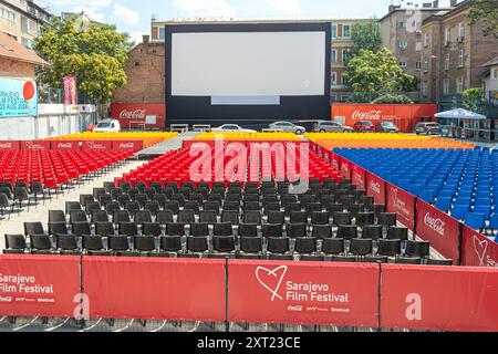 Aujourd'hui, le cinéma en plein air Metalac est préparé pour le Festival du film de Sarajevo 2024 Banque D'Images