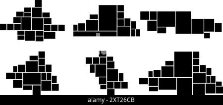 Ensemble de grilles de composition de modèles pour photos. Collage réaliste. Tableau d'humeur ou mise en page d'image photo. Illustration vectorielle Illustration de Vecteur
