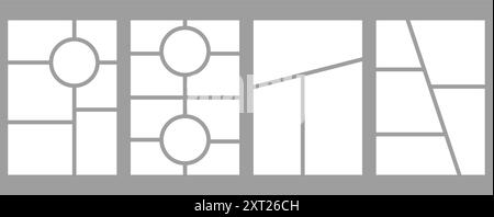 Ensemble de modèles cadres photo géométriques minimalistes. Tableau d'humeur ou mise en page d'image photo. Design géométrique simple et tendance. Illustration vectorielle Illustration de Vecteur