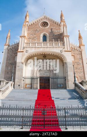 Façade de l'église San Jeronimo El Real. Madrid, Espagne. Banque D'Images