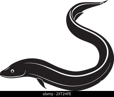 Illustration vectorielle de silhouette de poisson d'anguille Illustration de Vecteur