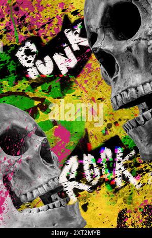 illustration d'une affiche dans le style punk Banque D'Images