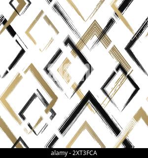 Motif géométrique sans couture. Arrière-plan de géométrie abstraite répété. Losange aquarelle à répétition. Ligne losange aquarelle pour des impressions design. Brosse Illustration de Vecteur